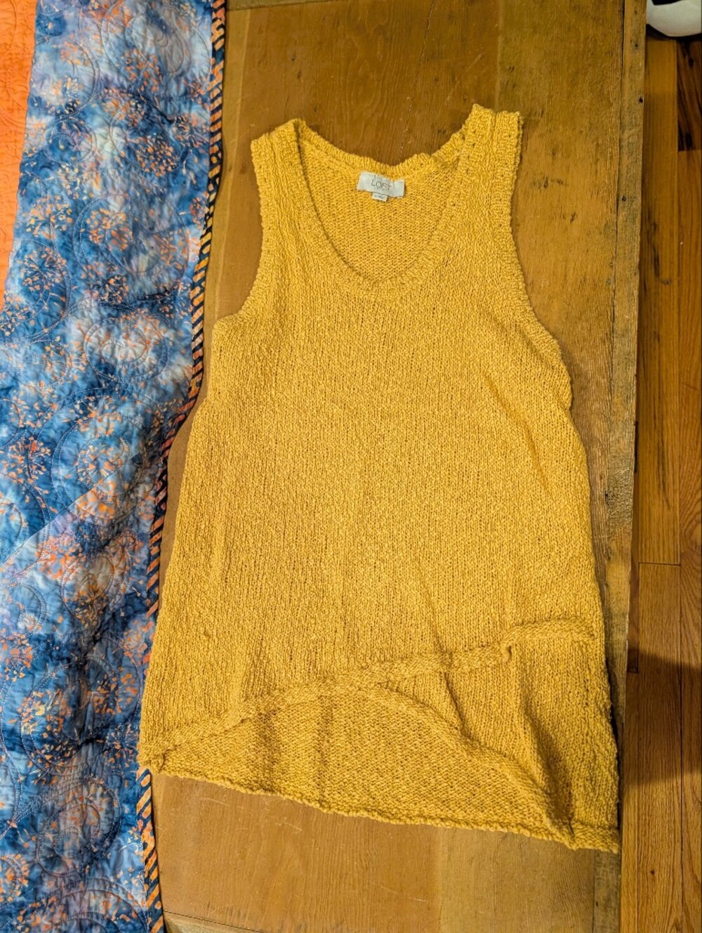 LOFT Outlet Mustard Yellow Knit Sleeveless Chemise